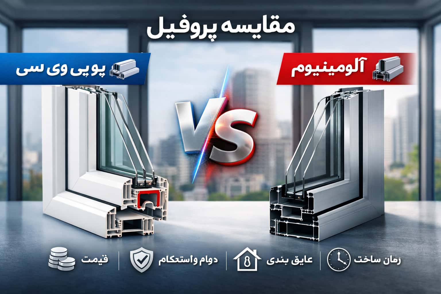 مقایسه پروفیل یو پی وی سی و آلومینیوم