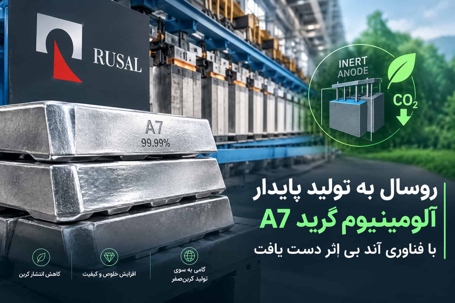 تولید آلومینیوم گرید A7 روسال