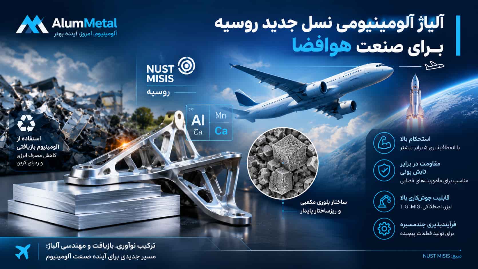آلیاژ آلومینیومی نسل جدید روسیه برای صنعت هوافضا